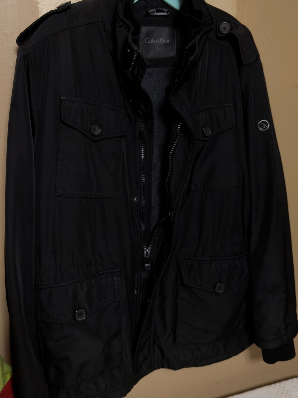 Calvin Klein Black Military Field Jacket